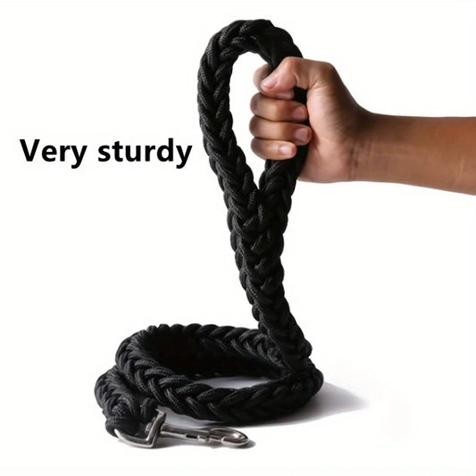 Durable Nylon Braided Large Dog Leash – Heavy-Duty Traction Rope for Big Dogs