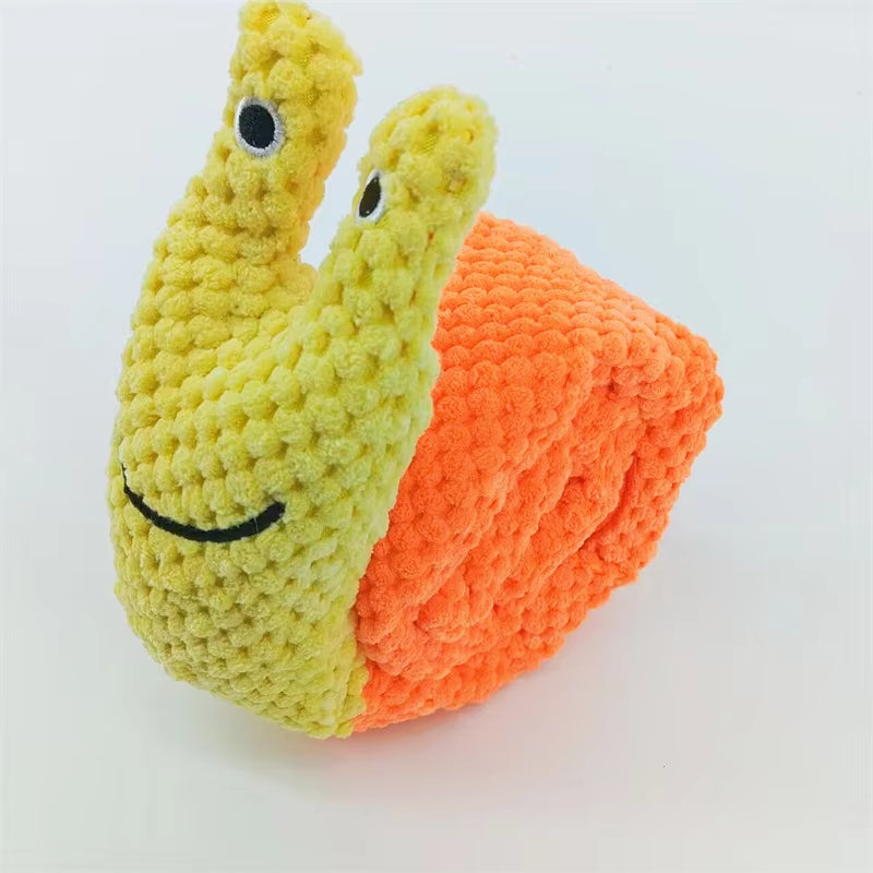 Snail Squeak Puzzle Toy – Plush, Durable & Foldable Fun for Dogs
