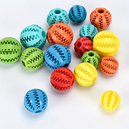 Interactive Rubber Dog Ball Toy – Food-Dispensing, Chew-Resistant Molar Toy for Pets