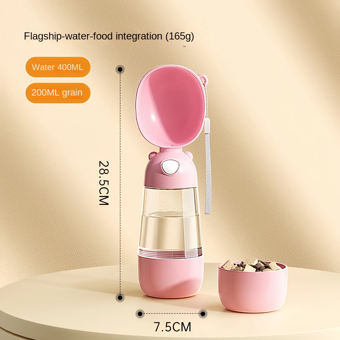 2-in-1 Travel Pet Bottle – Portable Water & Food Dispenser for Dogs & Cats