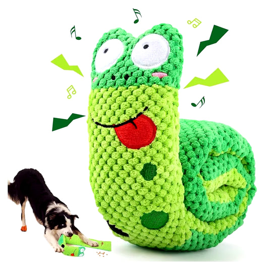 Snail Squeak Puzzle Toy – Plush, Durable & Foldable Fun for Dogs