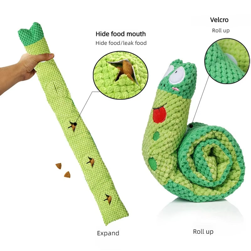 Snail Squeak Puzzle Toy – Plush, Durable & Foldable Fun for Dogs