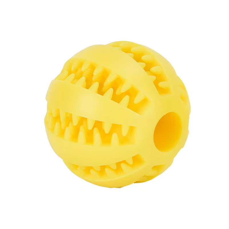 Interactive Rubber Dog Ball Toy – Food-Dispensing, Chew-Resistant Molar Toy for Pets