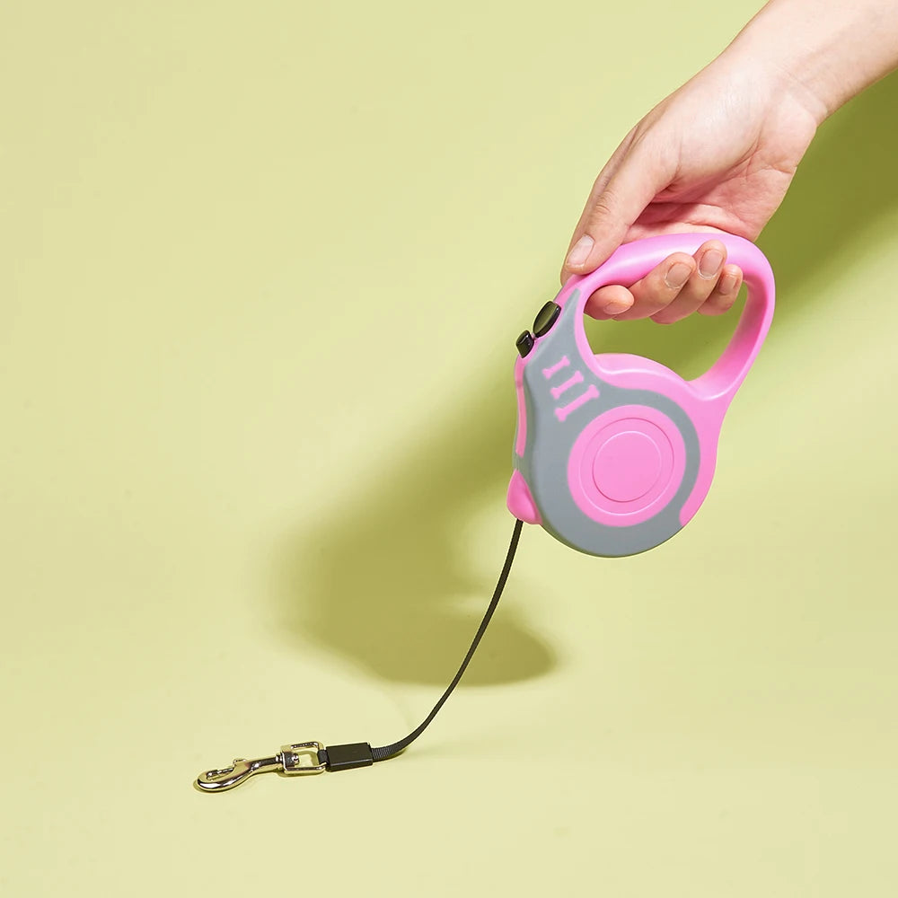 3M/5M Retractable Nylon Leash for Small Dogs & Cats – Durable, Tangle-Free for Walks & Adventures!