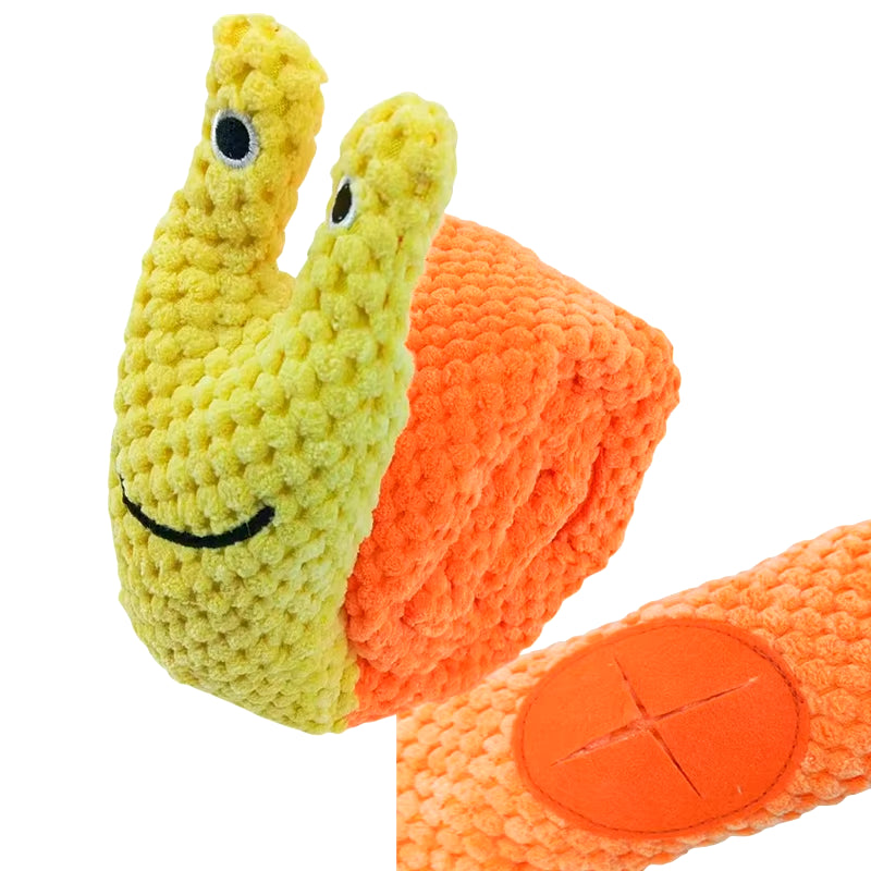 Snail Squeak Puzzle Toy – Plush, Durable & Foldable Fun for Dogs