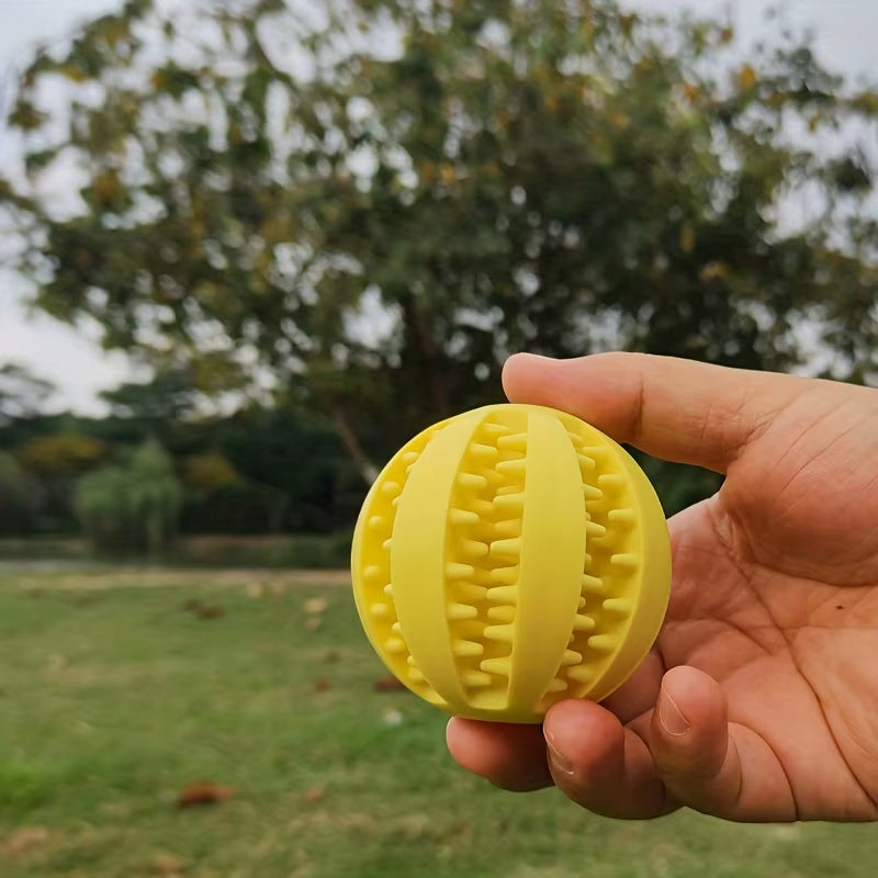 Interactive Rubber Dog Ball Toy – Food-Dispensing, Chew-Resistant Molar Toy for Pets