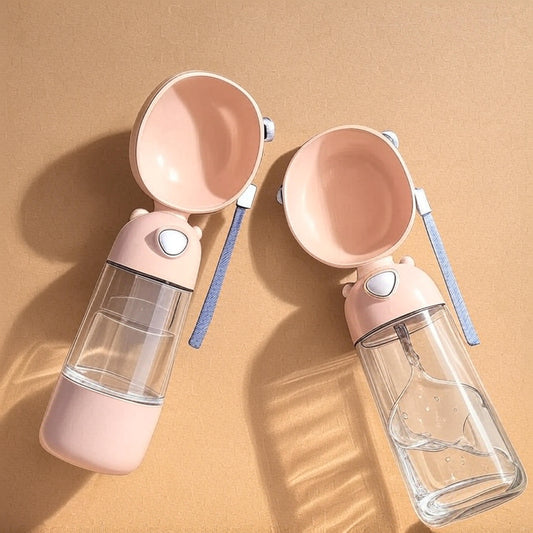 2-in-1 Travel Pet Bottle – Portable Water & Food Dispenser for Dogs & Cats