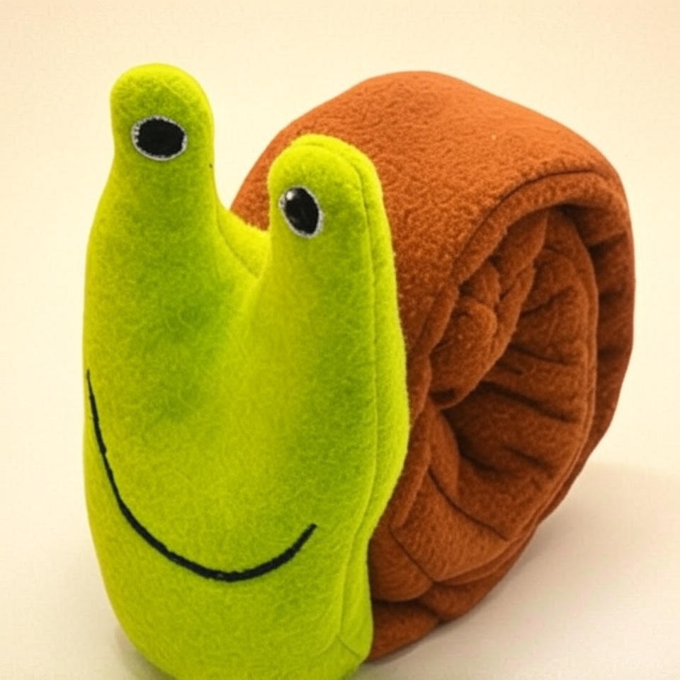 Snail Squeak Puzzle Toy – Plush, Durable & Foldable Fun for Dogs