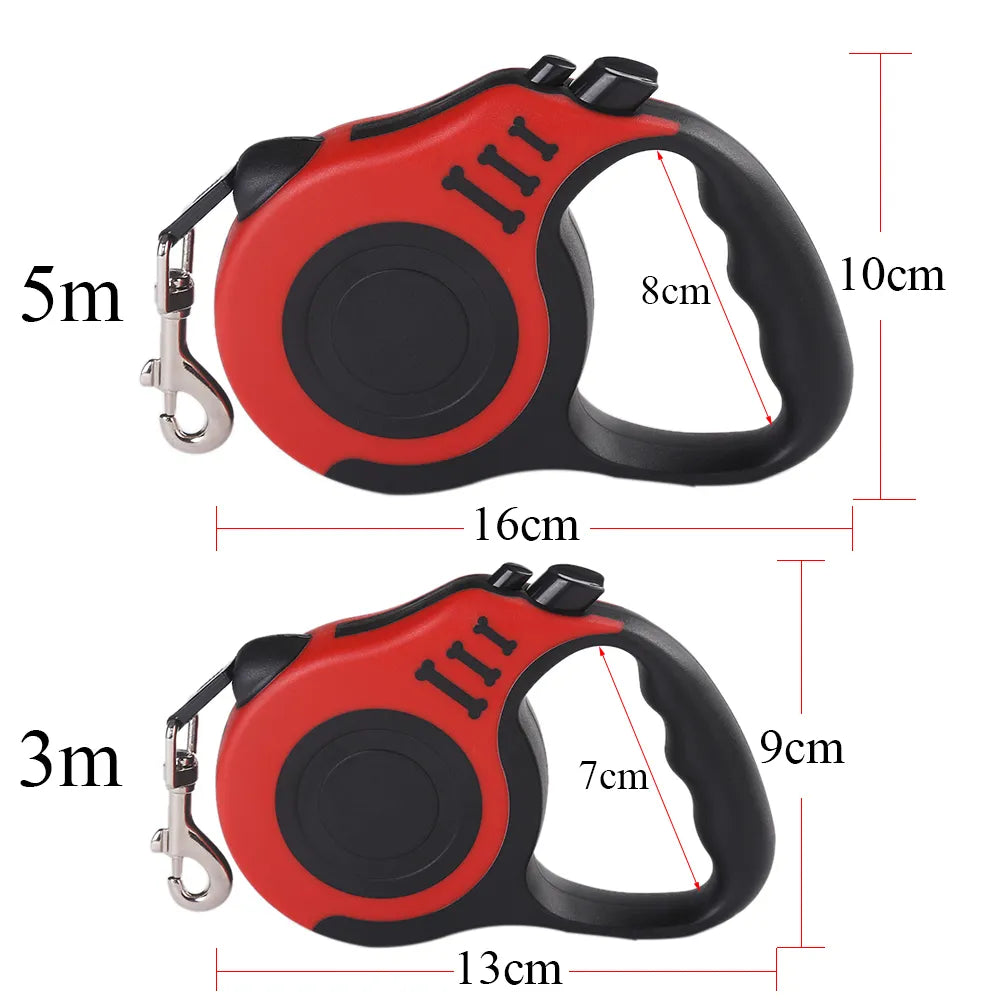 3M/5M Retractable Nylon Leash for Small Dogs & Cats – Durable, Tangle-Free for Walks & Adventures!