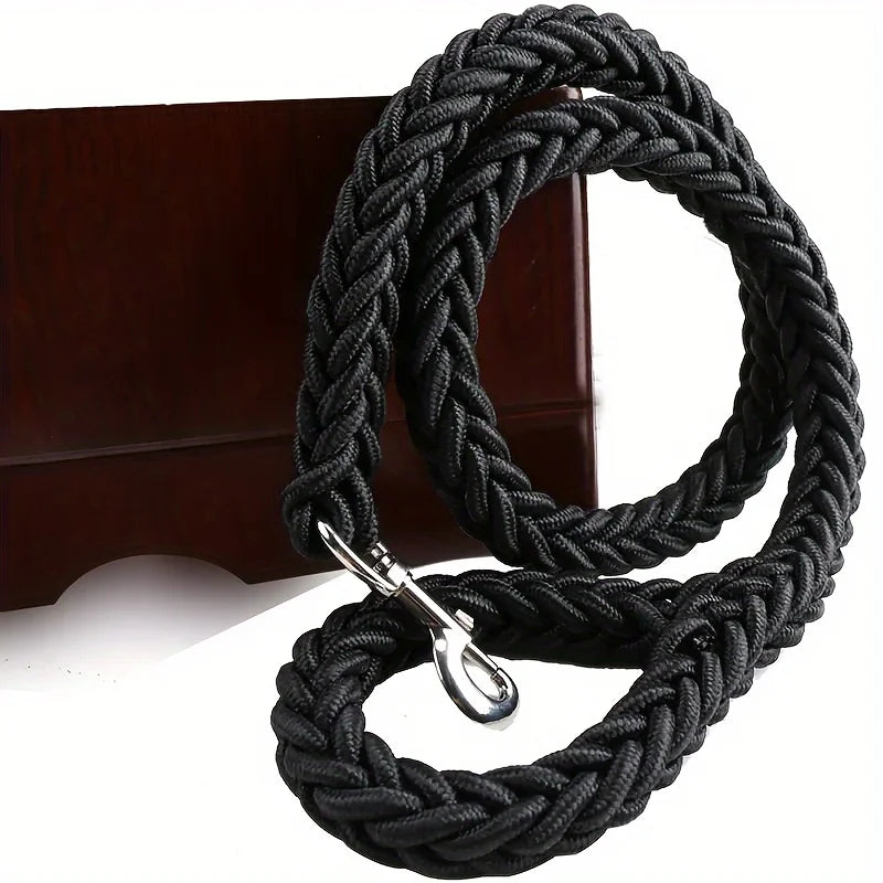 Durable Nylon Braided Large Dog Leash – Heavy-Duty Traction Rope for Big Dogs