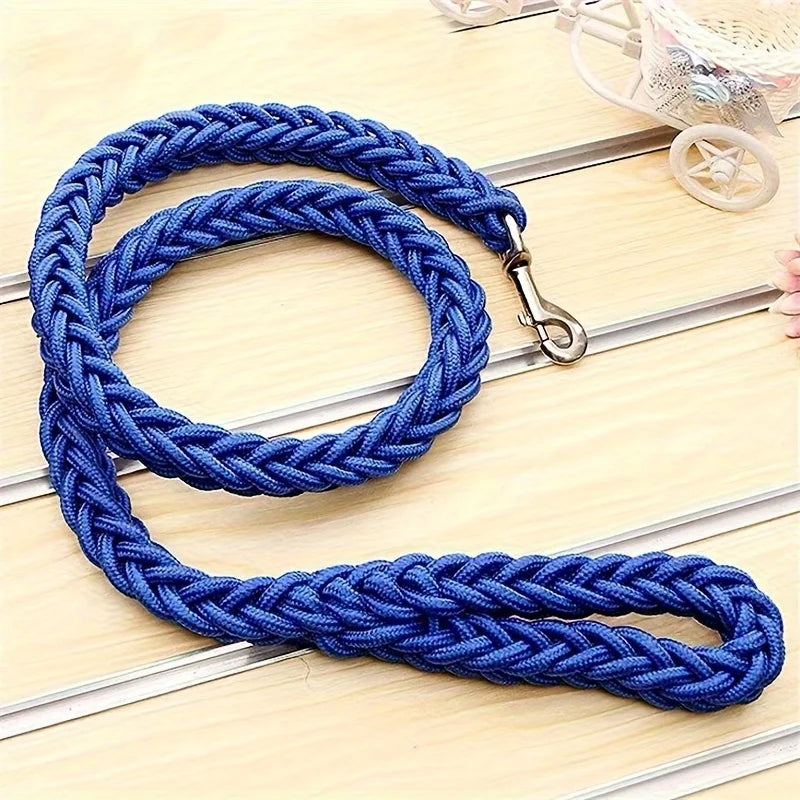 Durable Nylon Braided Large Dog Leash – Heavy-Duty Traction Rope for Big Dogs