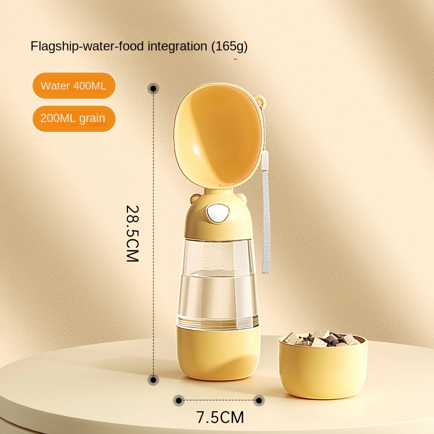 2-in-1 Travel Pet Bottle – Portable Water & Food Dispenser for Dogs & Cats
