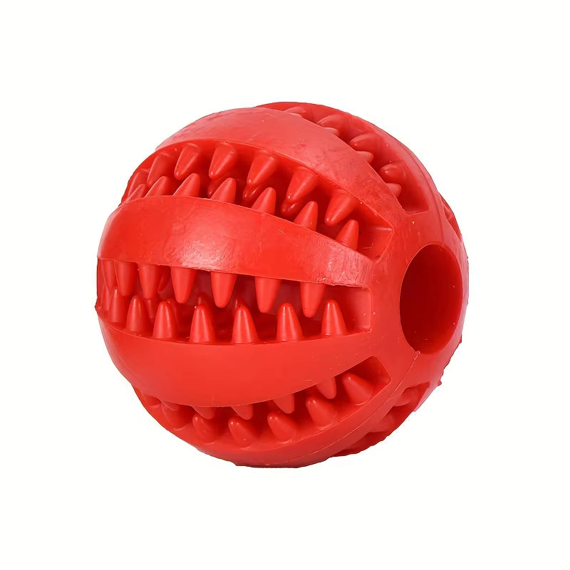 Interactive Rubber Dog Ball Toy – Food-Dispensing, Chew-Resistant Molar Toy for Pets