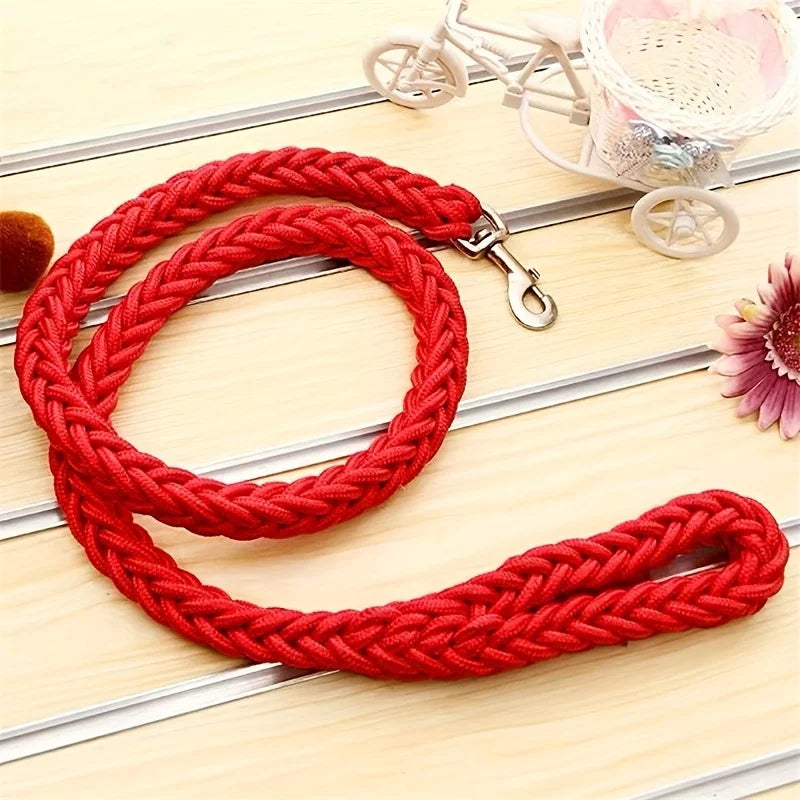 Durable Nylon Braided Large Dog Leash – Heavy-Duty Traction Rope for Big Dogs